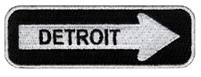 DETROIT ONE-WAY SIGN EMBROIDERED IRON-ON PATCH applique MICHIGAN SOUVENIR ROAD picture