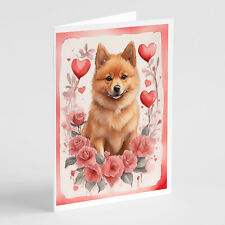 Finnish Spitz Valentine Roses Greeting Cards Envelopes Pack of 8 DAC4435GCA7P picture