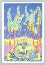 Vintage 80s Roger la Borde Continental Postcard - Floral Pastel Art - Rare picture