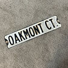 Antique Metal White & Black Street Signs Road Oakmount Ct. Street Single picture
