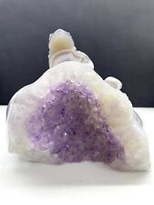 1pc Natural Amethyst agate Quartz Carved lizard Crystal Reiki Healing gift picture