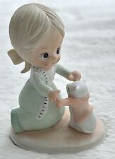 Vintage Lefton 3.5” Porcelain Figurine “Wherever We Go We Go Together” picture