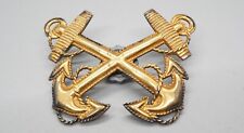 WWII 1/20 10K Gold on Sterling Navy Boatswain 2 Inch Hat Badge RARE picture