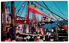 PROVINCETOWN, Cape Cod, MA ~ Crowd at BLESSING OF THE FLEET DAY c1960s  Postcard picture