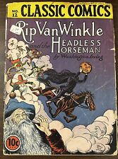 Classic Comics #12 Rip Van Winkle And The Headless Horsemen 1st Print  June 1943 picture