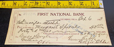 1903 First National Bank canceled check-Tecumseh Oklahoma-Customer's Draft picture