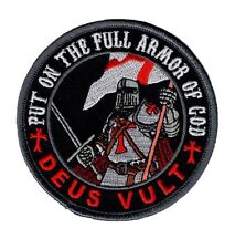 Deus Vult Put on the Full Armor of God in God Wills IRON ON Patch  picture