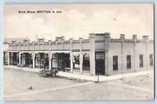 Britton South Dakota Postcard Brick Block Exterior Building View c1910 Vintage picture