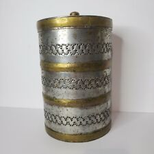 Vintage Punched Tin Canister Made in Mexico Artisan Southwest Santa Fe 10