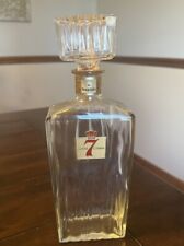 VTG Mid Century Seagram's SEVEN 7 CROWN Clear Glass Bottle Decanter 4/5 Quart picture