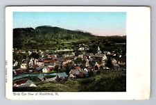 Woodstock VT-Vermont, Aerial Of Town Area, Antique, Vintage Souvenir Postcard picture