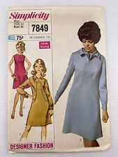 VINTAGE 1968 SIMPLICITY PATTERN 7849 MISS Size 14 Bust 36 Misses Dress picture