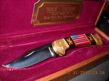 Custom Buck 112 knife American Flag Dave Yellowhorse Serial # 1932 NOS picture