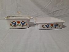 Vintage 3-piece Corning Ware 1975 Country Festival Blue Bird Friendship Cookware picture