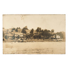 Glenwood Cottages Onekama RPPC Postcard 1920s Portage Lake Michigan Resort A4481 picture