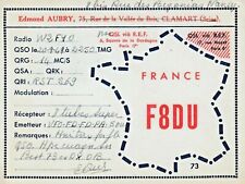 Vintage QSL Radio  Postcard   FRANCE F8DU 1969  POSTED  QSL REF STAMP picture