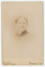 Antique c1880s ID'd Cabinet Card Lovely Woman Named Mrs Andersen  Portland, ME picture