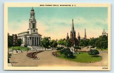 Postcard Thomas Circle, Washington DC linen H92 picture