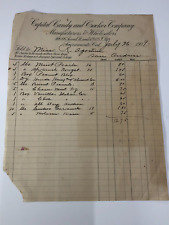 Sacramento, CA Capital Candy and Cracker Co. 1909 Invoice picture