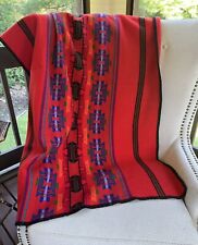 Beaver State Pendleton 60”x 38” Woolen Mills Robes Shawls Red Wool Aztec Blanket picture