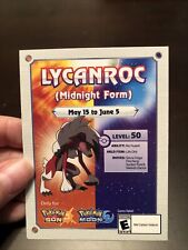 Pokemon Sun Moon GameStop Event Midnight Form Lycanroc Promo Card  (Expired) picture