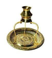 Brass Pooja Plate Thali with Shivling Stand and Abhishek Lota Kalash Brass picture