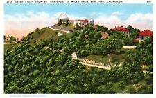 Postcard CA Mt Hamilton California Lick Observatory Linen Vintage PC e5650 picture