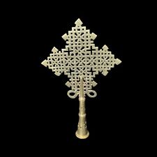 Ethiopian Processional Cross. Traditionally Hand Carved Self Standing Cross 14