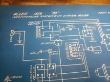 Antique ALLEN Autolite Westinghouse Automobile Blueprint Wiring Diagram.  picture