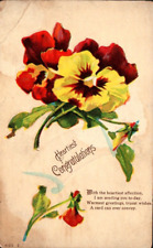 Postcard, Heartiest Congratulations, Flowers picture