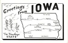 Vintage Postcard- THE HAWKEYE STATE, IA. 1960s picture