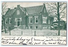 1905 Public Library Exterior Roadside Trees View Spencer Iowa IA Posted Postcard picture