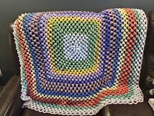 Crochet / Knit Pastel Colors Handmade Blanket  54 X 54