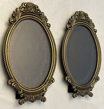 Vintage (Victorian) Ornate Oval Brass Metal Picture Frames for 5”x 3” photo OLD picture
