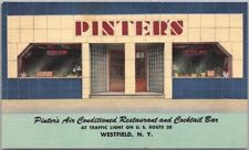 WESTFIELD, New York Postcard PINTER'S RESTAURANT & COCKTAIL BAR Linen c1949 picture