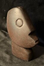 Soapstone Carving Sculpture Face Head Native Miniature 5.25” Signed Rukoo -Peru picture
