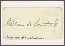 WILLIAM COMSTOCK (1877-1949) autograph cut | Governor of Michigan - signed picture