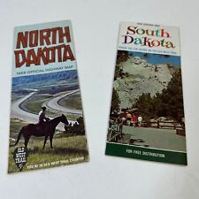 Vtg 1968's Color Road Map North Dakota South Dakota Old West Trail Travel picture