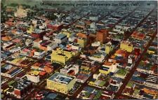 Postcard 1953 Aerial View of downtown San Diego, CA Downtown Birdseye California picture