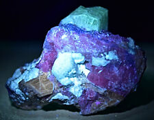 500 Gram Fluorescent Phosphorescent Hackmanite crystal With Winchite & Calcite picture