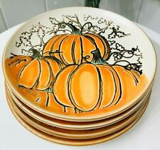 ELI+ANA Spectrum Designz Pumpkin Appetizer Plate Set Thanksgivnig Fall Halloween picture