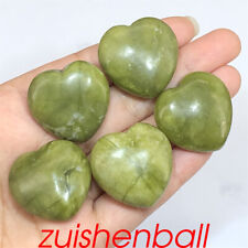 5x Natural Peridot Hearts Quartz Crystal Carved Skull Palm stone Reiki Healing picture