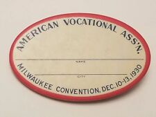 Rare 1930 American Vocational Association Milwaukee Convention Pinback Button picture