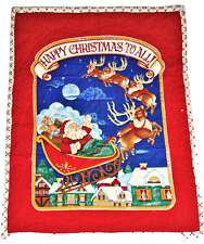 Happy Christmas to All Christmas Hanging Holiday Quilt Santa Sleigh Homemade ‌‌‌ picture