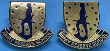 Pair of Army Reserve School Unit Crest Lapel Pins (D-22) picture