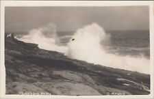 Pemaquid Point Maine Waves Rocks RPPC Photo Postcard picture