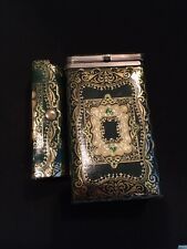 Vintage Made in Italy Fiocchi Leather Lipstick Case w/ Matching Cigarette Case picture