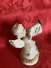 January Birthday And New Year Angel Blowing Horn And Trimmed In Gold picture