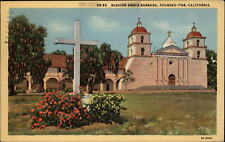 Mission Santa Barbara crosses California ~ 1947 to GEORGE GOULD Kansas City MO picture