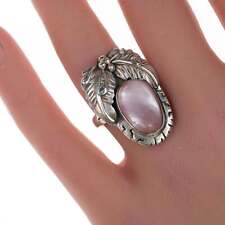sz7.5 Navajo Sterling pink mother of pearl ring picture